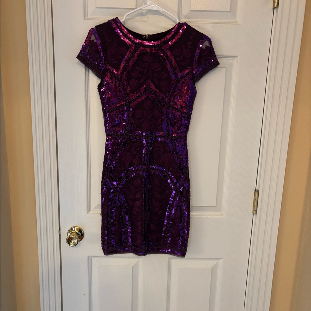 Lulu's Purple Sequin Mini Dress